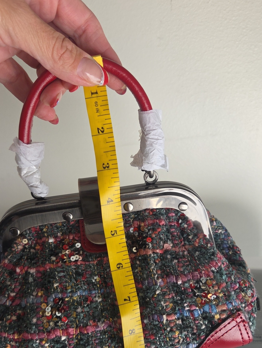 Patricia Nash Conselice Woven Small Frame Convertible Satchel Bag-Lava Red-NWT - Picture 14 of 16